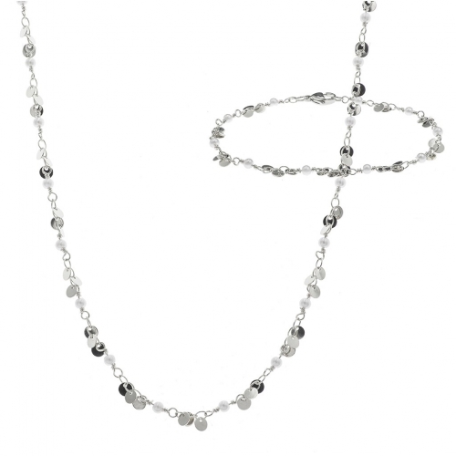Komplet biżuterii naszyjnik i bransoletka PREZENT NA ŚWIĘTA perły