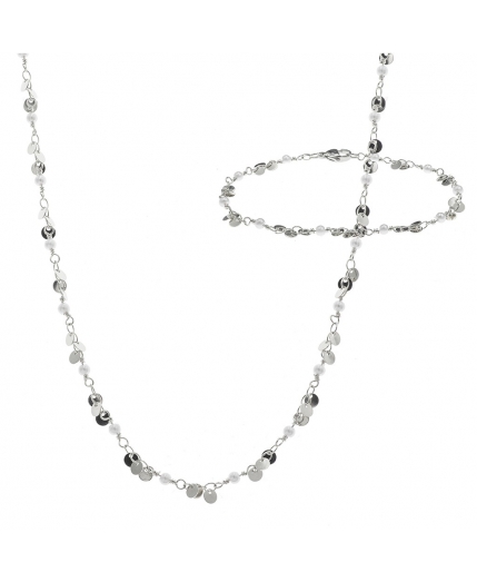 Komplet biżuterii naszyjnik i bransoletka PREZENT NA ŚWIĘTA perły