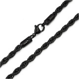 Stalowy czarny łańcuszek splot Cord 60 cm 22g
