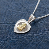 Srebrny łańcuszek o splocie ANKIER z medalikiem serce MATKA BOSKA Chrzest Święty