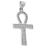 Srebrny krzyż EGIPSKI krzyżyk ANKH CYRKONIE srebro 925