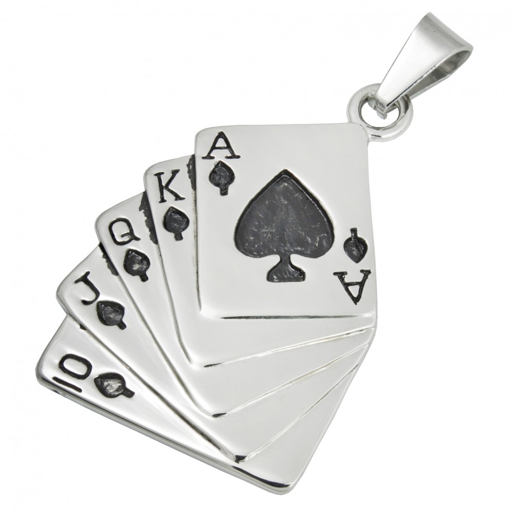 9 Stalowa zawieszka meska karty poker