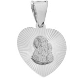 Medalik srebrny Matka Boska Częstochowska SERCE srebro 925
