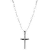 Srebrny łańcuszek FIGARO z krzyżykiem srebro 925 Chrzest Święty