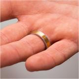 Obrączka męska pierścionek pozłacany minimalistyczny STAL 316L