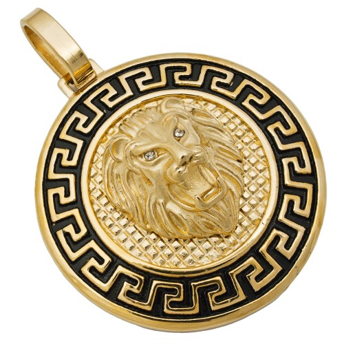 1 Pozlacana meska zawieszka znak zodiaku lew